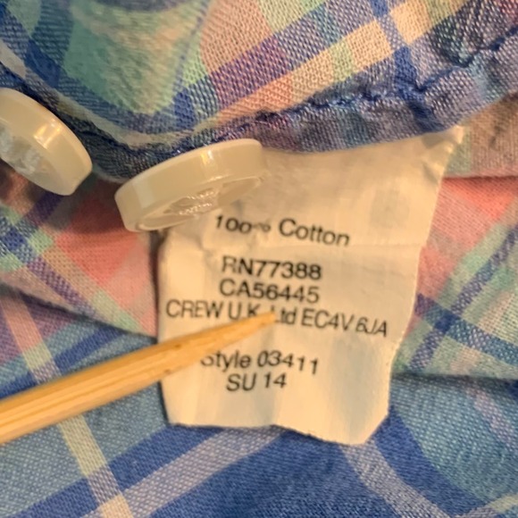J. Crew Perfect Shirt Womens Blue Pink Green Plaid Button Down Casual Size S - Picture 6 of 11